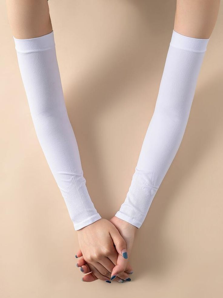 Solid Arm Sleeves - White