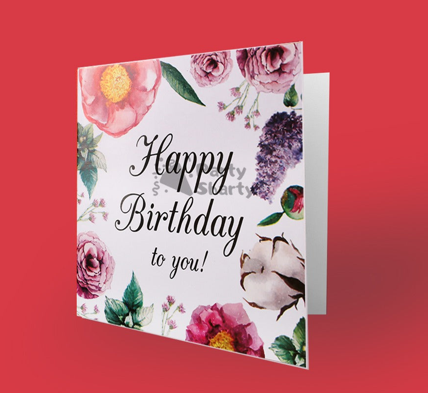 Happy Birthday To You Floral Design Greeting Card